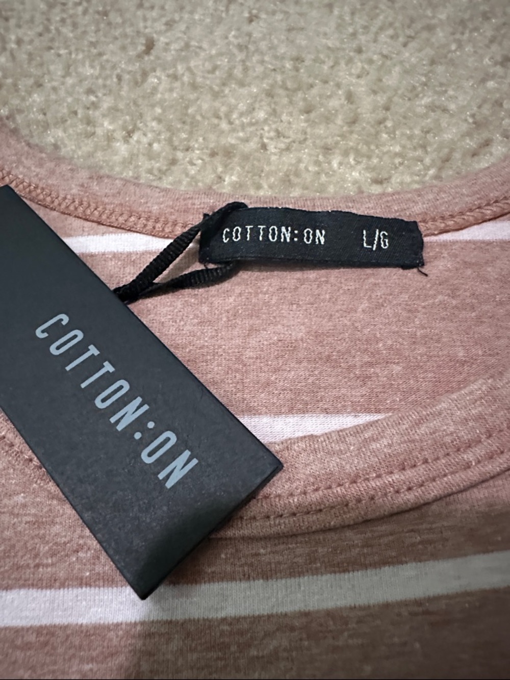Cotton On Mauve Pink Striped Tank Bodycon Midi Dress NWT - Picture 2 of 10